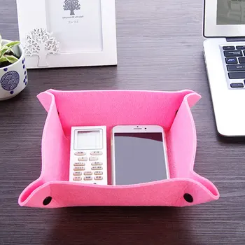 

25cm Novelty Felt Desk And School Stationery Storage MiNi Jewelry Cosmetics Storage Simple Desktop Decoration Sundries Tray 2019