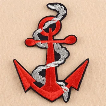

Girls clothes baby Badge red anchor embroidery patch deal with it apliques T shirt iron on patches for clothing 3D stickers