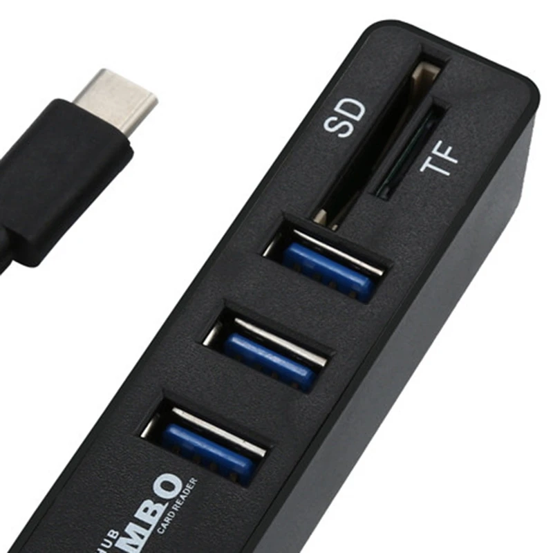 2 в 1 type-C Otg Usb 2,0 концентратор разветвитель Combo 3 порта и Sd/Tf кардридер адаптер мульти Разветвитель Usb-C для Macbook Pc Drop