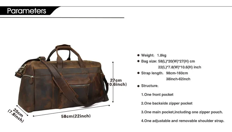 Size of Leather Backpack