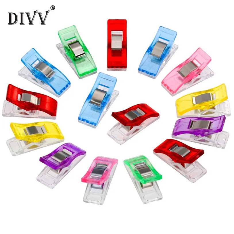 

Clothes Pegs bag clip 60 PCS Colorful Sewing Craft Quilt Binding Plastic Clamps Pack photo hanging Clips