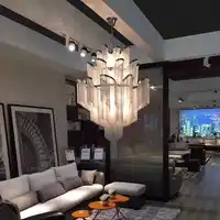 Italiaanse Ontwerp Zilveren Art kroonluchter Techniek Ontwerp Luxe Keten Kwastje Aluminium Ketting LED Mooie kroonluchter Verlichting
