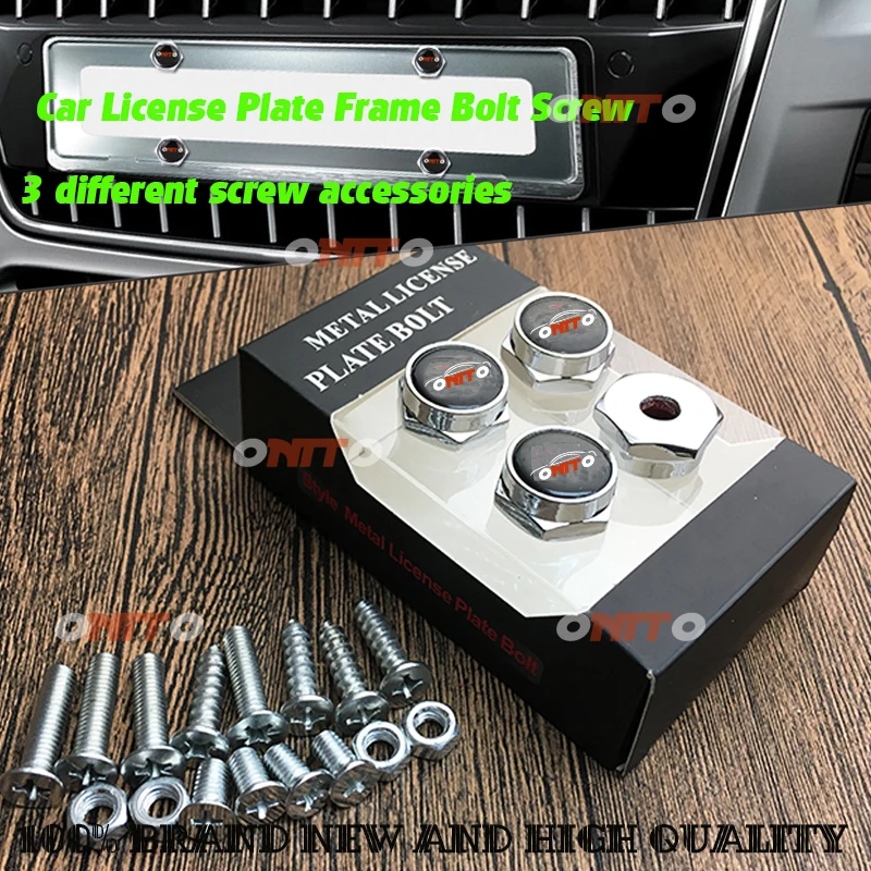 

Car Accessories 4pcs Car License Plate Bolts Screws with Gasket Universal Fit Metal Alloy Accessories for bmw honda toyota skoda