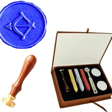 Винтаж стрельба из лука любовь Индивидуальный свадебные приглашения Воск уплотнительное штамп палисандр ручки Щупы для мангала плавления ложка gift box set