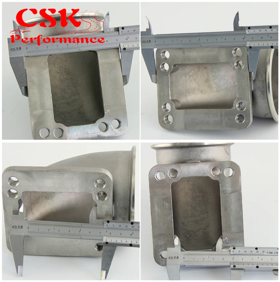 Flange para t3 Pces Vband 90 Graus Fundido Turbo Cotovelo Adaptador t4 Turbocompressor 2 76mm 3.0 11 Peças e carregadores de turbo