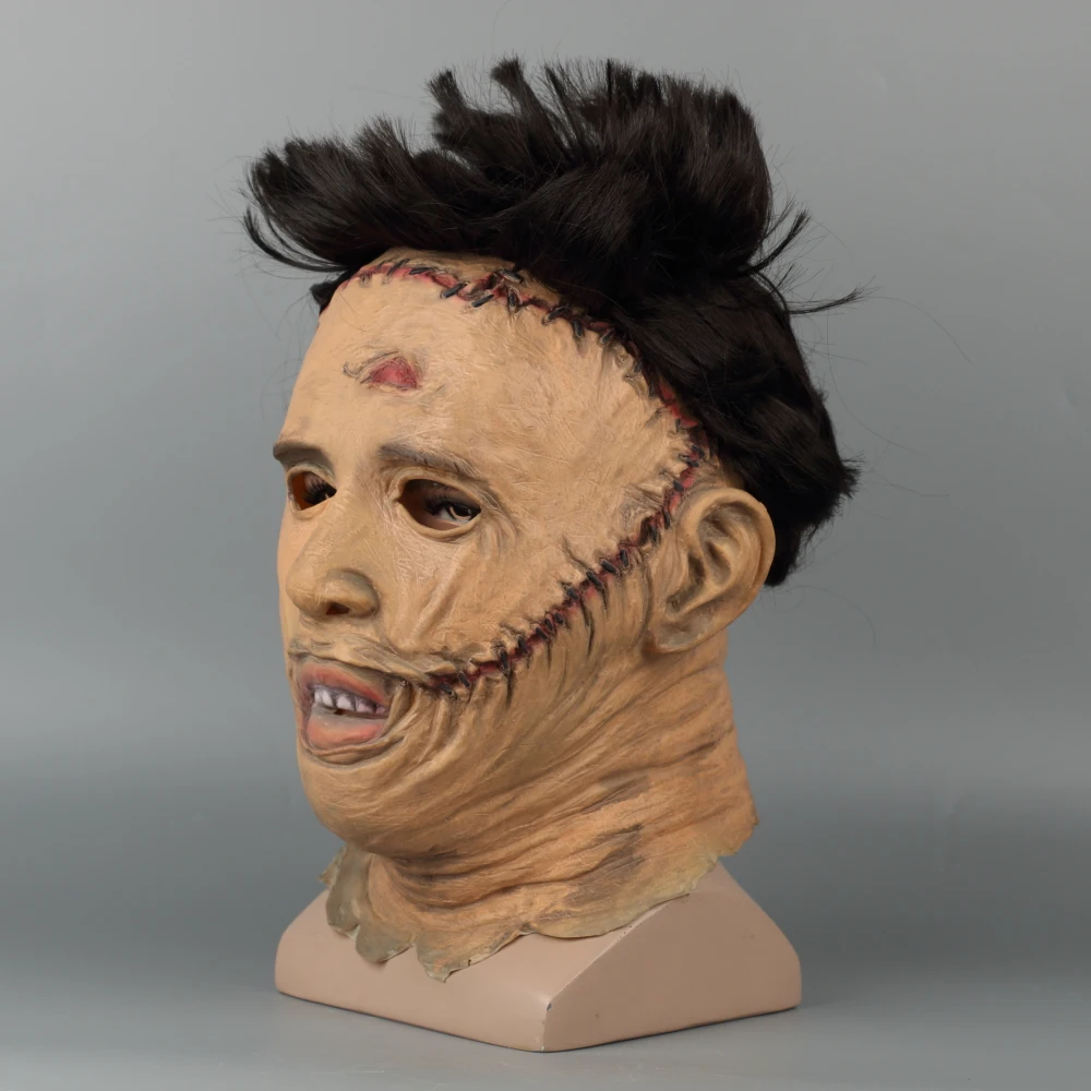 The Texas Chainsaw Massacre Leatherface Masks Scary Movie Cosplay Halloween Costume Props High Quality Toys Party Latex mask (35)