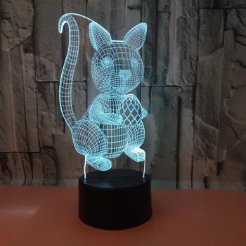 

Squirrel 3d Lamp 7 Color Remote Touch switch Led Night Light Led Visual Gift Desktop 3d Small Desk Lamp Kids Room Night Light