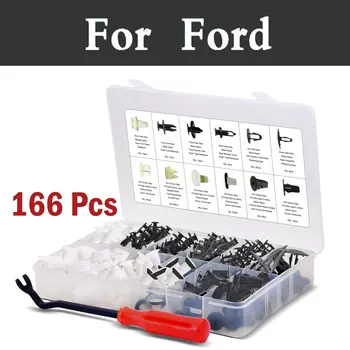 

166pcs Car Nylon Push Type Retainer Type Retainers Rivets For Ford Fusion Kuga Maverick Mondeo Mustang Taurus Thunderbird