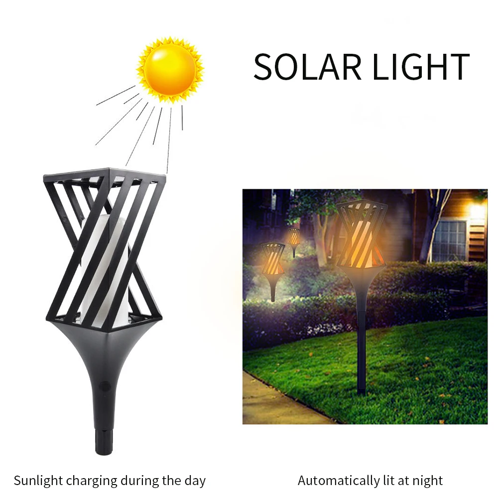 LED Solar Light Outdoor Waterproof Solar Flame Lamp Garden Villa Landscape Lawn Pathway Flickering Flame Torch Lights