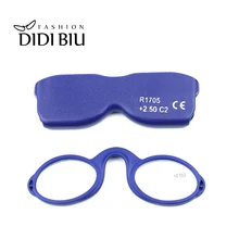 Силиконовые мини очки для чтения DIDI, круглые оптические очки с зажимом для носа, с коробкой, кошелек, очки по рецепту, степень 1,0-4,0, WN910
