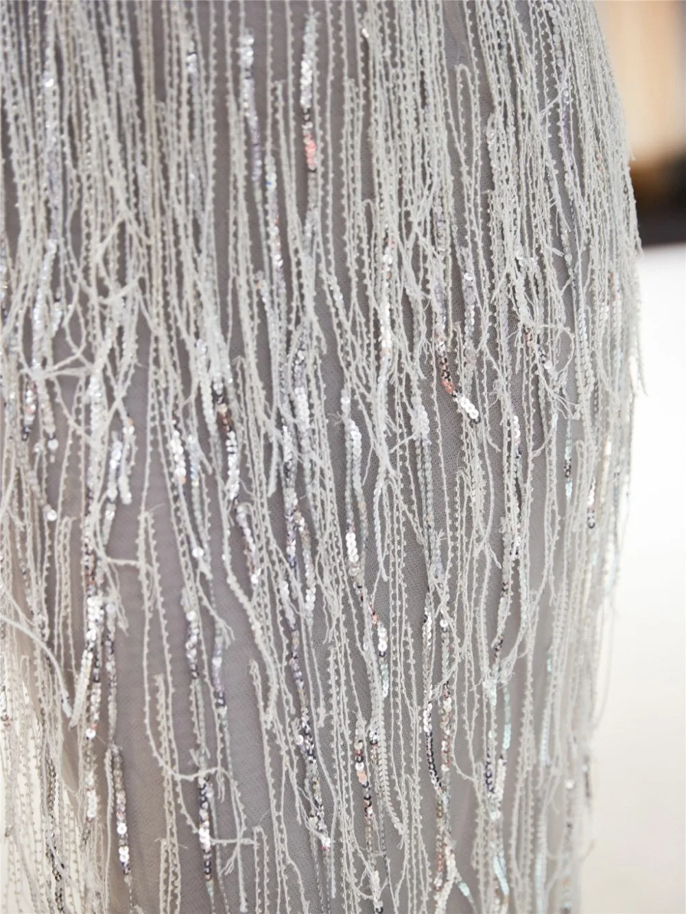 2019 новый серебристо-серый Бисер Русалка платье для выпускного вечера с ремешками без рукавов с v-образным вырезом Для женщин Формальные