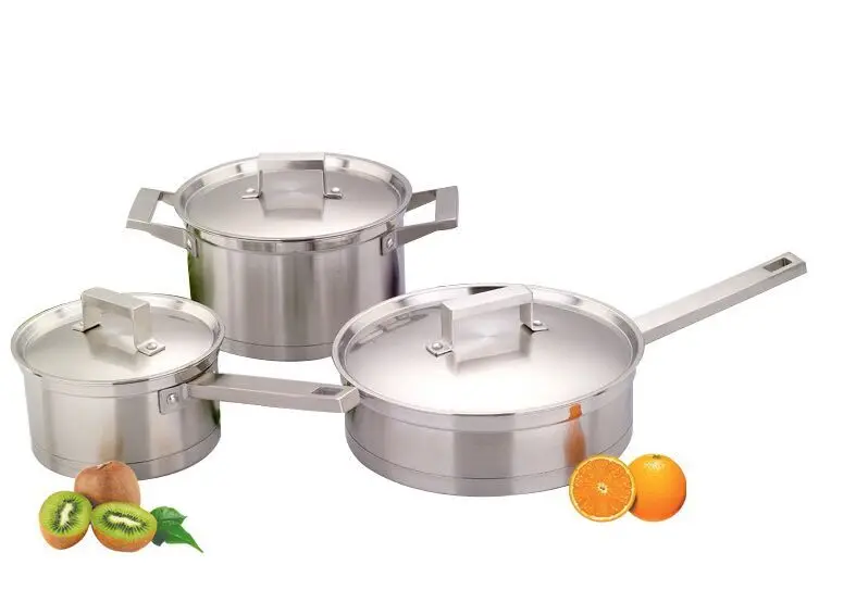 

SS#18/10 stainless steel cooking pot and pan set soup pot kitchenware cookware thickening luxury gift