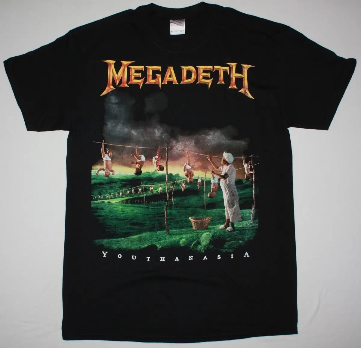MEGADETH YOUTHANASIA DAVE MUSTAINE HEAVY METAL METALLICA NEW BLACK T SHIRT-in T-Shirts from Men 
