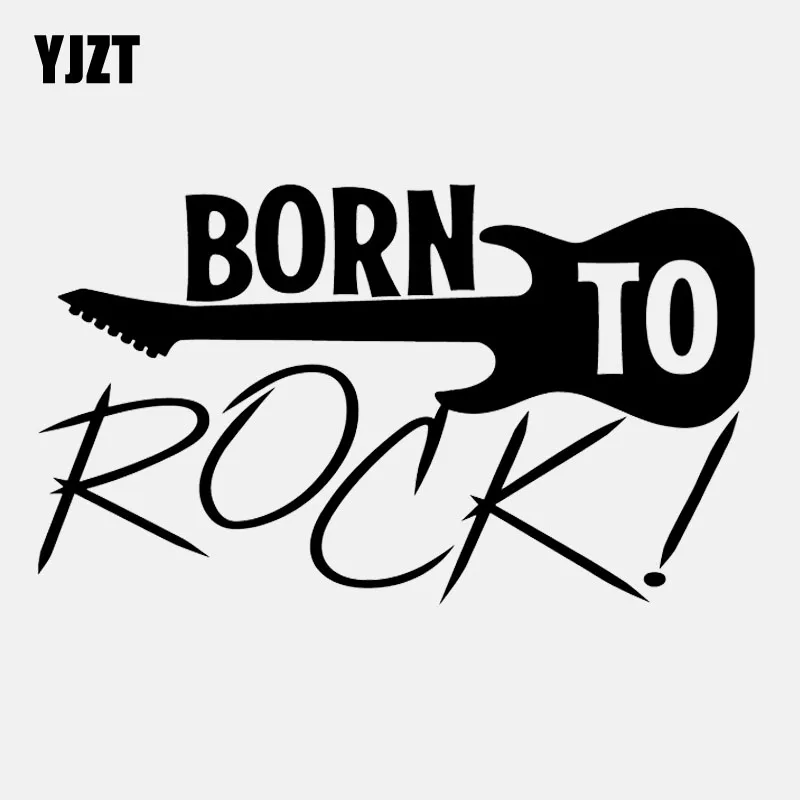 

YJZT 14.6CM*8.6CM Born To Rock Decal Music Band Roll Drums Guitar Vinyl Car Sticker C22-0639