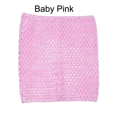 Вязанная крючком юбка-пачка для маленьких девочек, 9 дюймов, топы-трубы, обхват груди, широкая вязаная крючком, топы, юбка-пачка «сделай сам», платье, поставщик - Цвет: Baby Pink Tutu Top