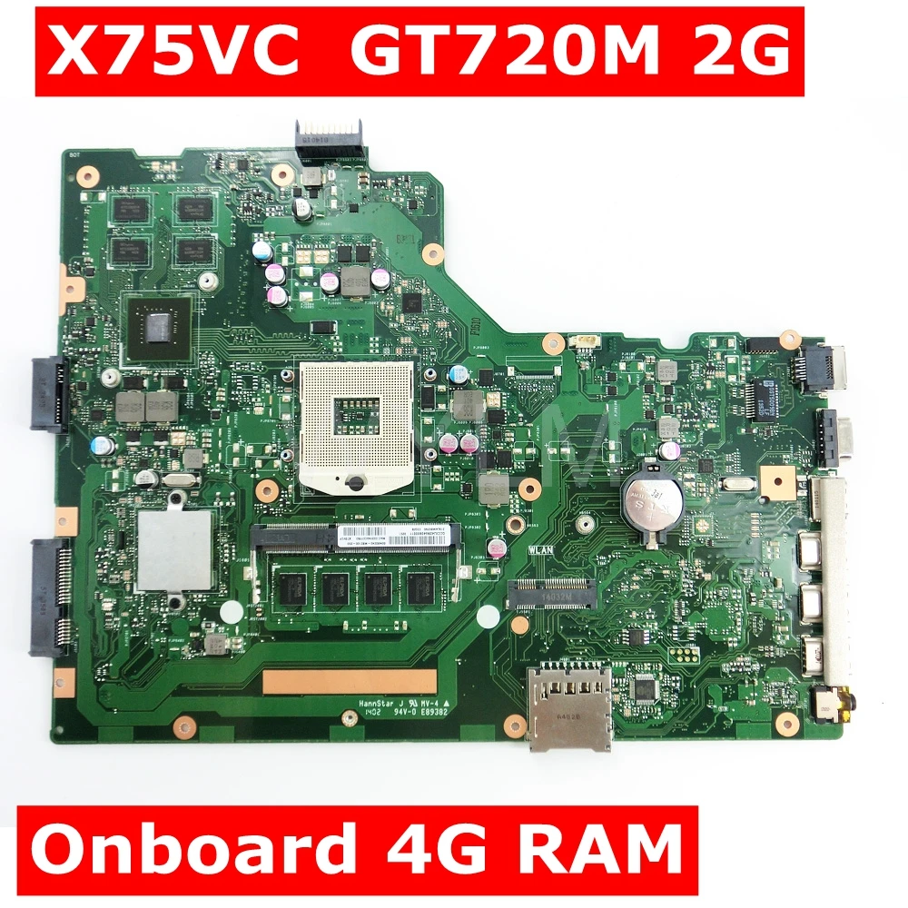 

X75VC MAIN_BD._4G/AS(U3) GT720M 2Gb motherboard For ASUS X75V X75VB X75VD X75VCP Laptop mainboard 100% Tested free shipping