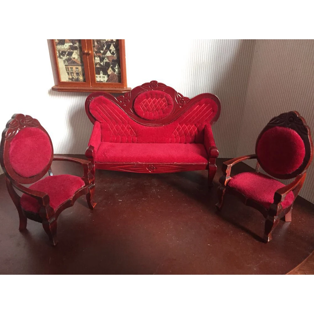 3pcs/lot 1:12 dollhouse furniture toy for dolls miniature red wooden chair model kids pretend play toys for girls children gifts 3pcs/lot 1:12 dollhouse furniture toy for dolls miniature red wooden chair model kids pretend play toys for girls children gifts