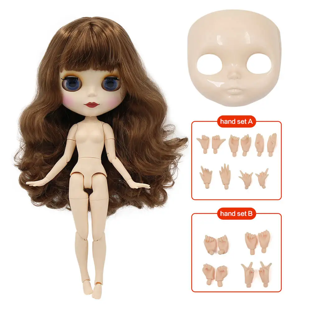 Blyth кукла ледяная фабрика шарнирное тело DIY обнаженные игрушки BJD модные куклы девочка подарок Специальное предложение Горячая Распродажа с лицом оболочки ручной набор A& B - Цвет: Joint body doll