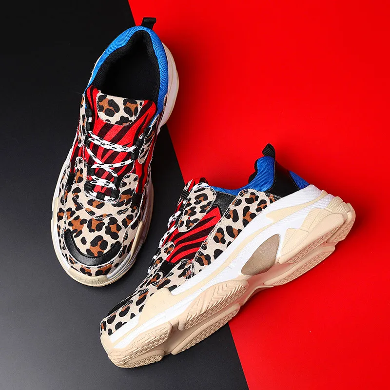 

Unique leopard design tide shoes men's comfortable sports shoes men's casual shoes men's rubber air cushion shoes