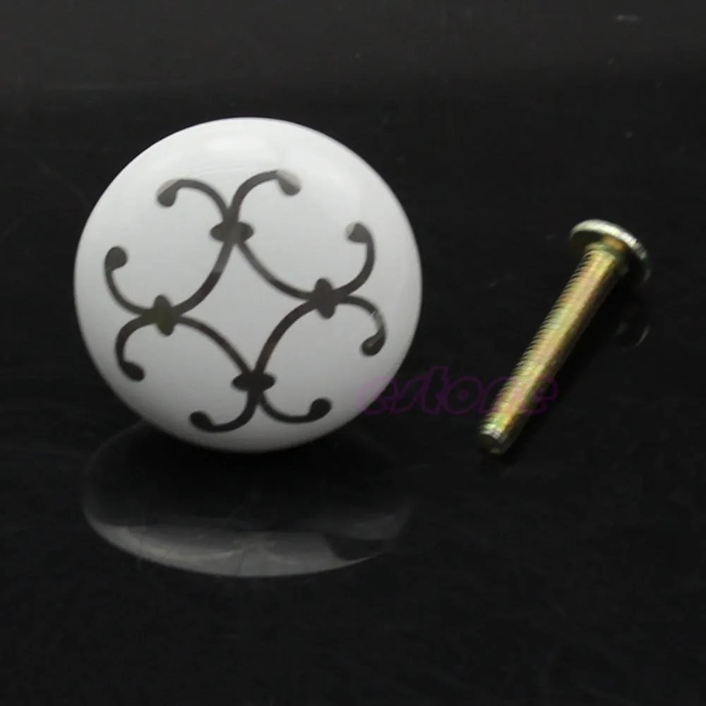 

32*25mm Silver Flower Ceramic Knob Cabinet Cupboard Wardrobe Drawer Door Handle Pull New 2017