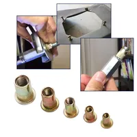 סט גודל 10pcs / להגדיר פחמן פלדה Rivet אגוזים M3 M4 M5 M6 M8 M10 Multi גודל ראש שטוח Rivet אגוזים סט אגוזים הכנס Rivet כלי (4)