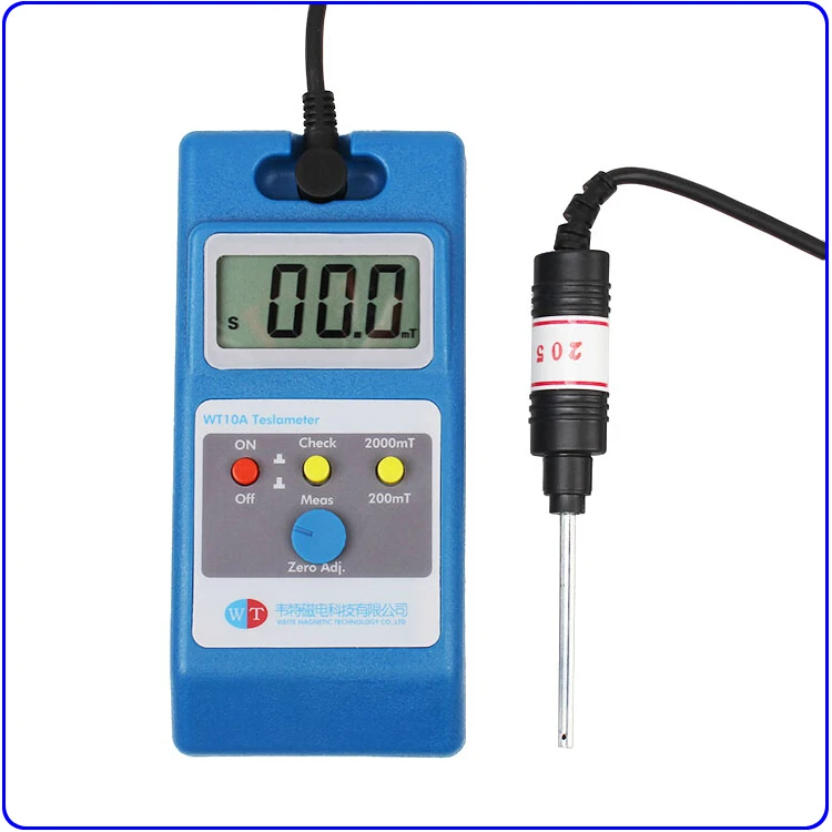 

FREE SHIPPING Gaussmeter Tesla meter WT10A WT-10A the fluxmeter surface magnetic field tester with Ns function + Metal probe