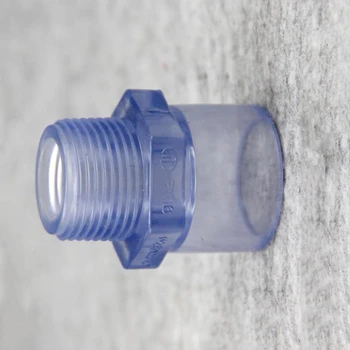 

32mm ID x 1" BSP Male Thread Transparent PVC Tube Joint Pipe Fitting Water Connector For Garden Irrigation Aquarium Fish Tank