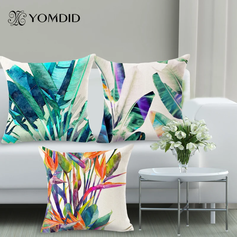 

Plants Style Cushion Covers Fresh Design Cheap Pillowcase Covers Decorative Cushion Covers Capa De Almofada 45*45 cm