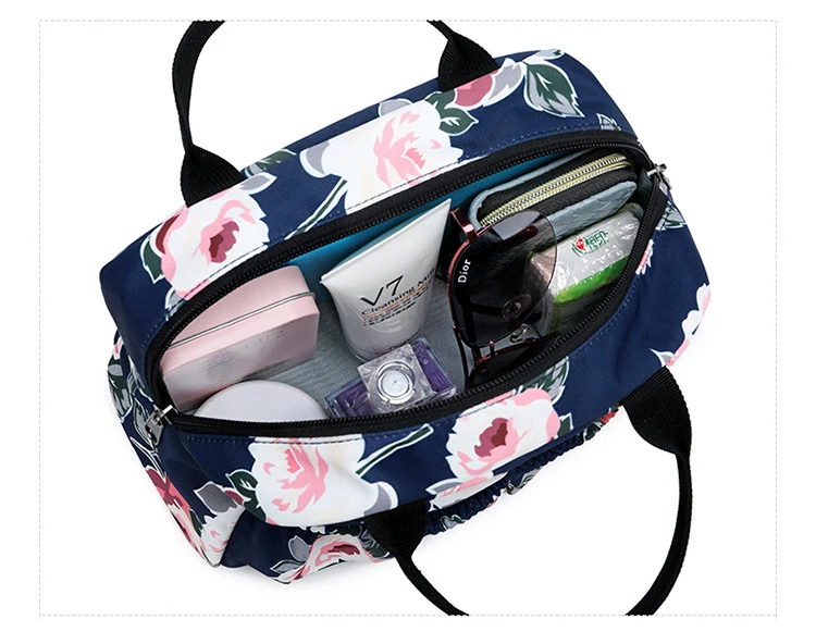 Модная Водонепроницаемая тканевая Женская сумочка для продуктов с цветочным принтом высокого качества женские Переносные сумки для обедов коробка
