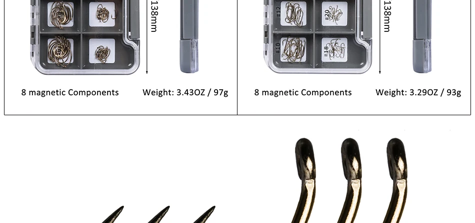 Ganchos de Pesca com Mosca de Aço Amarra o Gancho com Caixa de Componentes Magnéticos à Prova Goture Carbono Alto Seco - Nymph Fly Que Dwaterproof Água 120 Pçs 10 mosca de aço carbono alto seco nymph