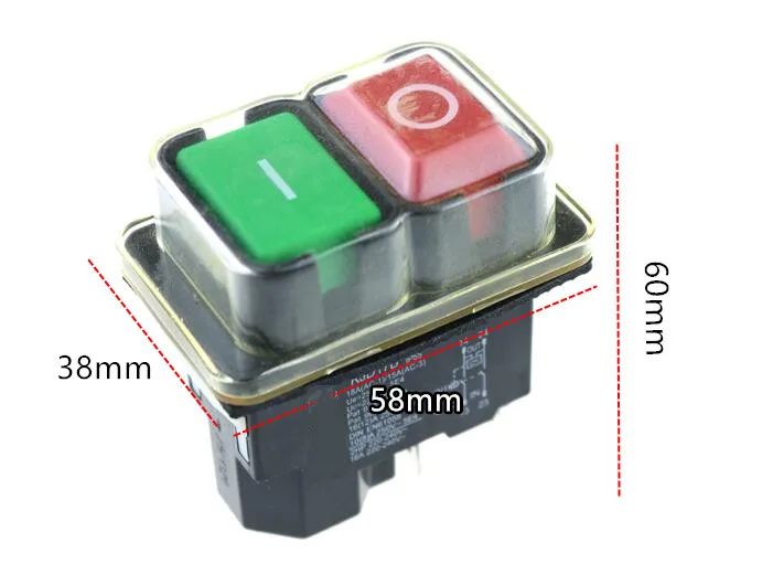 

1PCS 220-240V 16A Electromagnetic Pushbutton Safety Switch for Gardening Machine Electronic Power Tool Equipments KJD17B