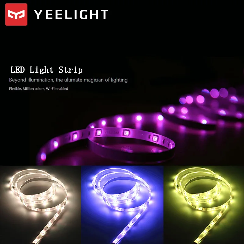 YEELIGHT Original XIAOMI 60 LED RGB Smart Light Strip WiFi Remote Control 16 Million Colors Flexible Lighting Strip For Home Pub YEELIGHT Original XIAOMI 60 LED RGB Smart Light Strip WiFi Remote Control 16 Million Colors Flexible Lighting Strip For Home Pub