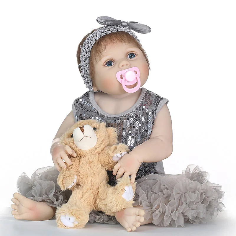 

56CM Vinyl Jointed Reborn Doll Lifelike House Play Baby Dolls for Kids Playmate Christmas Gift YH-17