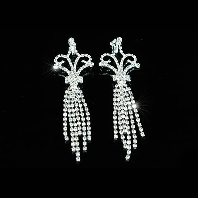 5 Queen Jumbo Rhinestone Dangle Clip On Earrings Pageant 5 Queen Jumbo Rhinestone Dangle Clip On Earrings Pageant Jewelry Prom Accessories Ce1022