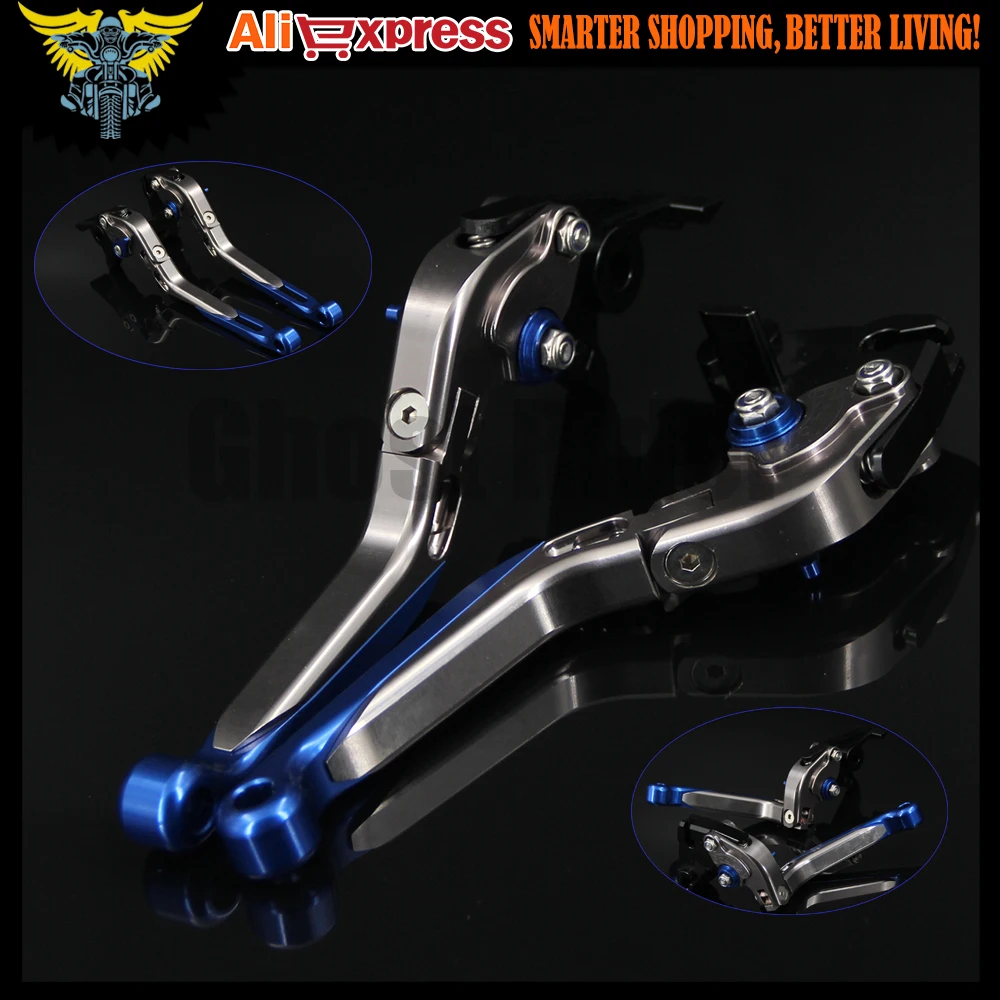 Blue titanium Adjustable Folding Extendable Motorcycle Brake Clutch Levers For BMW R1200GS LC 2013 up 2013