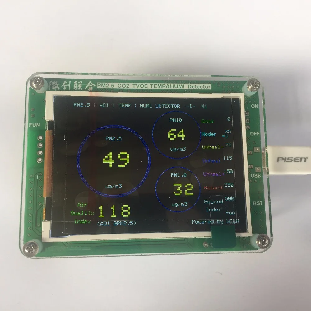 M1 частицы PM2.5 PM1.0 PM10 детектор контроля качества воздуха PM2.5 пыль дымка лазерный датчик с температурой и влажностью