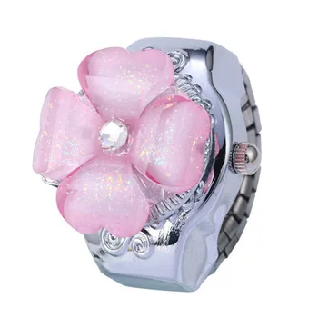 

*Creative Fashion Lady Women Steel Round Elastic Quartz Watches Girl Finger Ring Watch Woman novel relogio feminino*