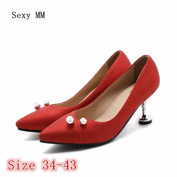 

High Heels Women Pumps High Heel Shoes Stiletto Woman Party Wedding Shoes Kitten Heels scarpin Plus Size 34 - 40 41 42 43