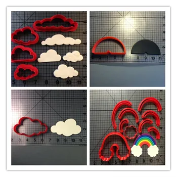 

Custom Made 3D Printed Cookie Cutter Rainbow And Set Of Clouds Fondant Cookie Cutters Fondant Cupcake Mould Cake Decorating Tool