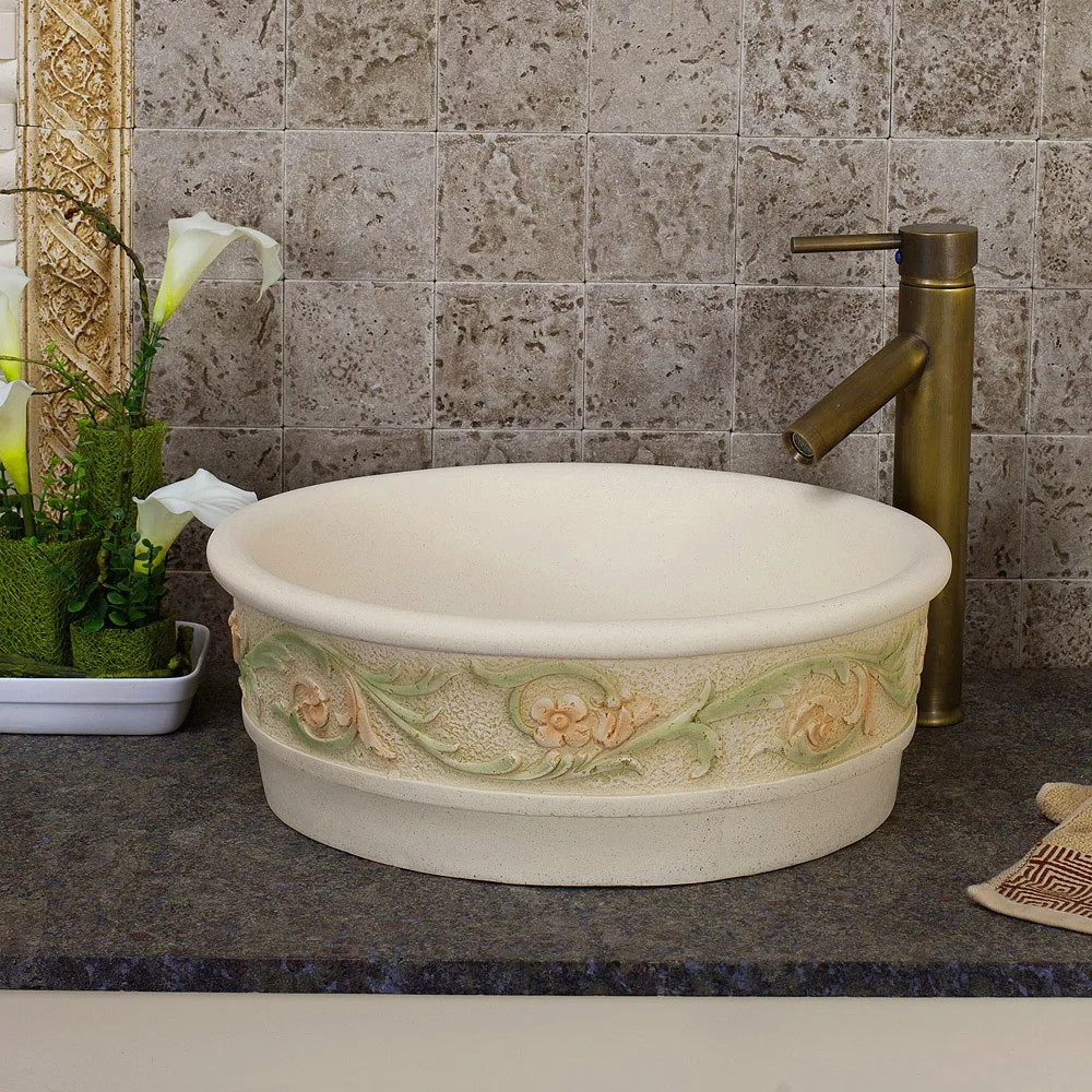 

European archaize stage basin of art of the basin that wash a face to wash your hands Circular between