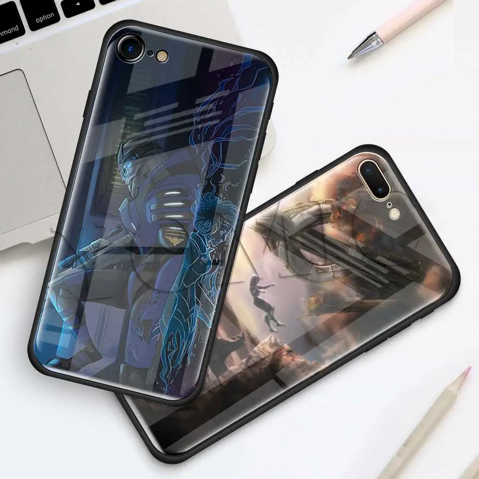 N7 Mass Effect чехол из закаленного стекла для Apple iPhone XR 7 8 6 6S Plus X XS MAX чехол для телефона