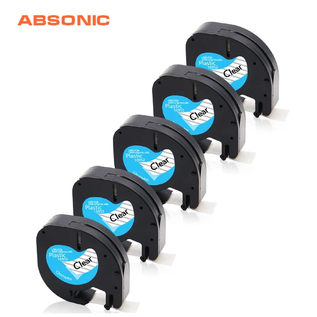 Best Price Absonic 5PCS 12mm For Dymo Letratag 12267 16952 16951 12268 Plastic Label Maker Tape Black on Clear Compatible For Dymo Printer Best Price Absonic 5PCS 12mm For Dymo Letratag 12267 16952 16951 12268 Plastic Label Maker Tape Black on Clear Compatible For Dymo Printer