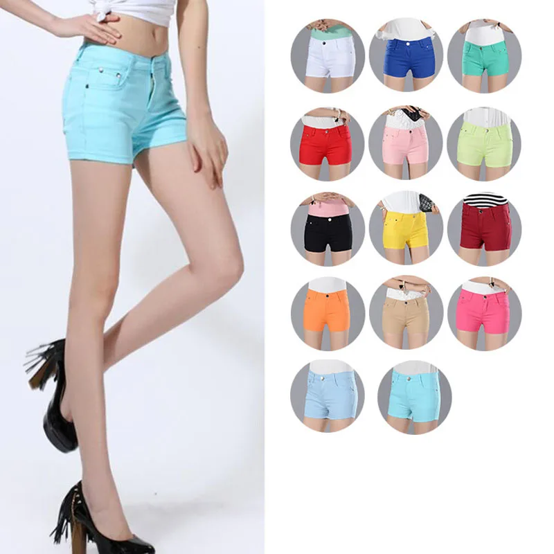 

2019 new fashion solid color women's shorts slim casual shorts