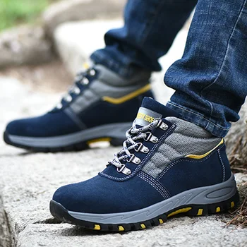 

Men Boots Safety Work Boots Anti-smashing Safety Shoes Slip-on Men Shoes Male Sneakers Indestructible Shoes Work Boots Men 39 S