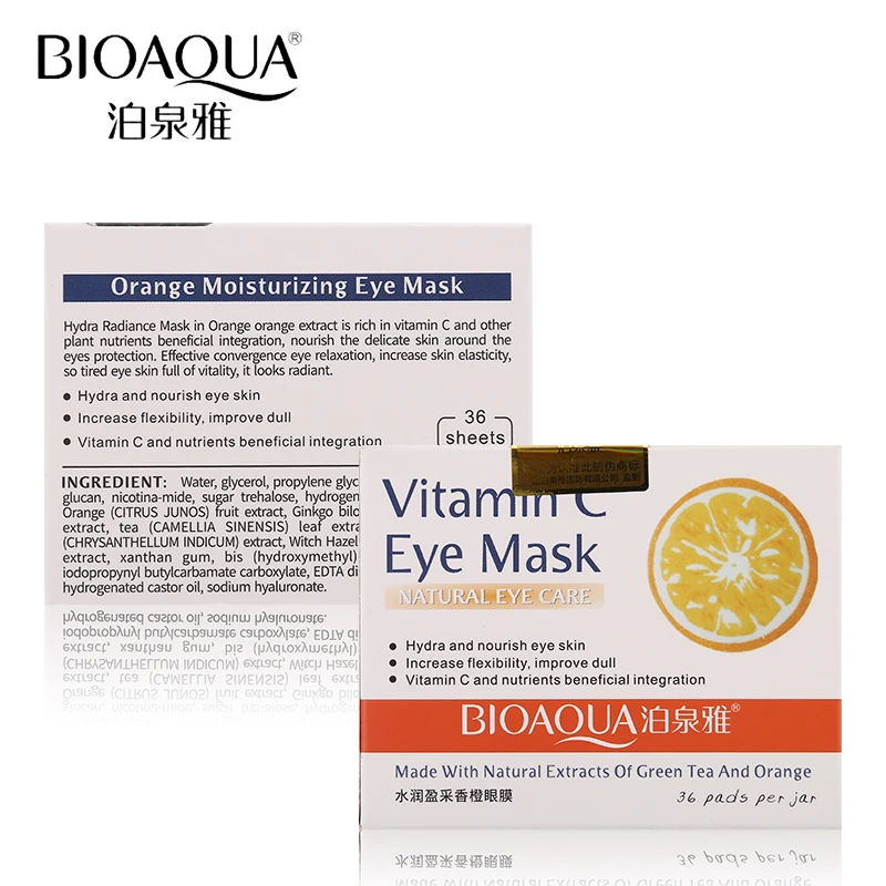 BIOAQUA, брендовая оранжевая освежающая и успокаивающая маска для глаз, уход за кожей, увлажняющая, против морщин, против старения, для удаления темных кругов, маски для глаз