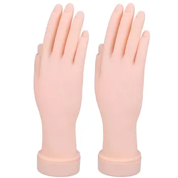 

1PCS Painting Practice Tool Skin Colour Flexible Soft Plastic Flectional Mannequin Hand Model Nail Art Fake Hand for Training