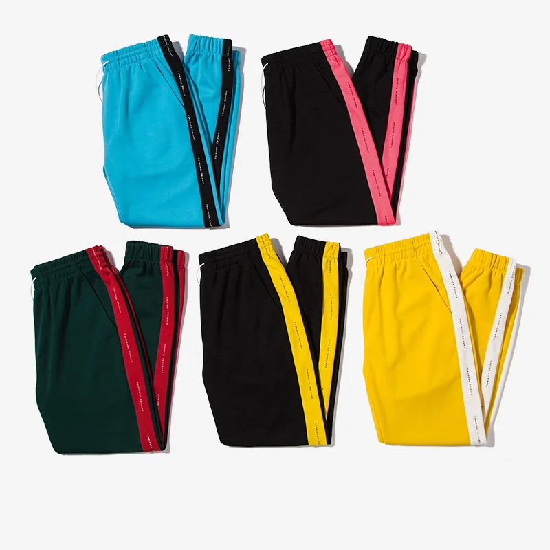 

SODA WATER Men Side Striped Drawstring Vintage Track Pants Trousers 2019 Fashion Elastic Waist Joggers Sweatpants Street 357W17