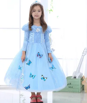 

Girl Cinderella skirt stage performance costume Halloween blue princess skirt sweet and lovely floor dress skirt cosplay Elsa