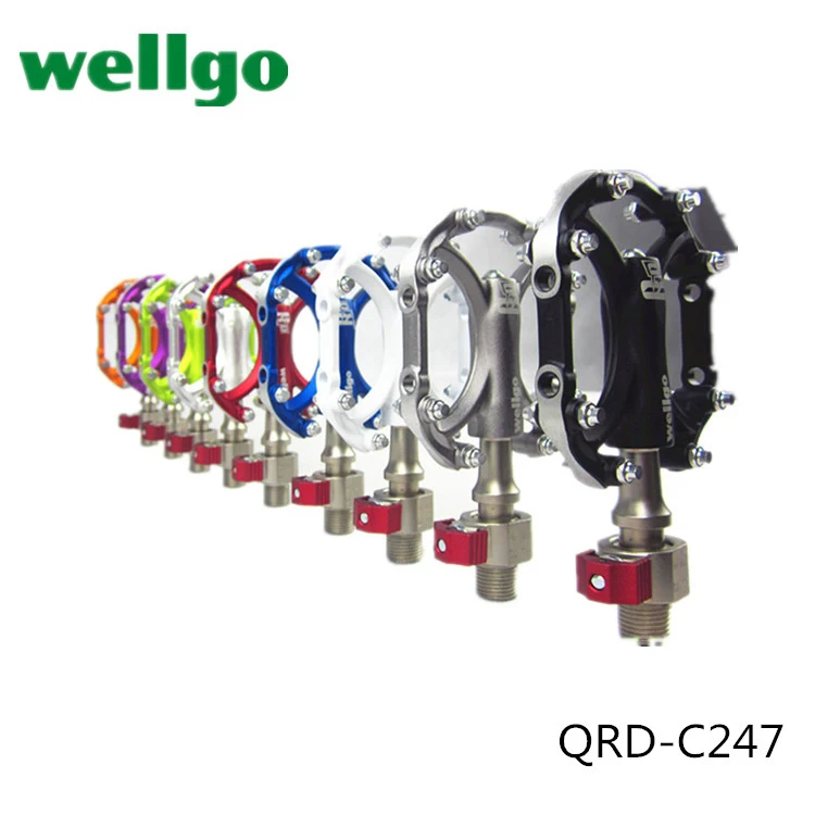 

wellgo QRD-C247 Quick Release Bicycle Pedals Road Bike Ultralight Pedal MTB Cycling Bearing Pedals 1th generation