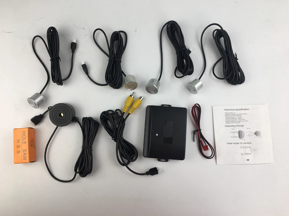 Krando 4 parking Sensors Buzzer 22mm Car Parking Sensor Kit Reverse Backup Radar Sound 12V color optional |